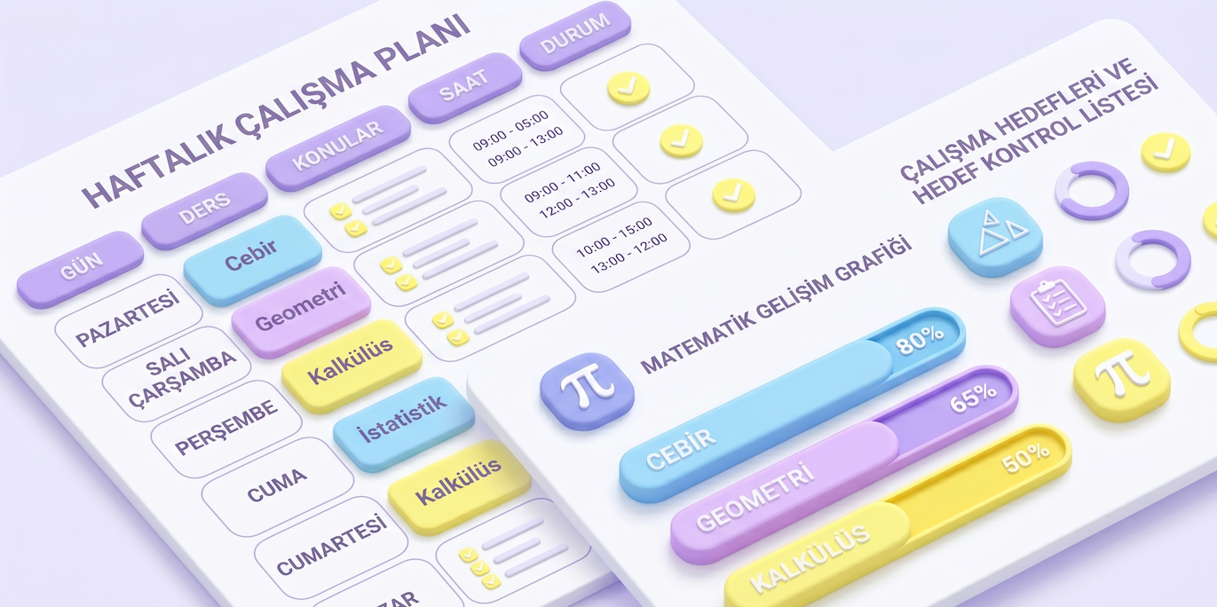 Matematik Ödev Takip ve Çalışma Planı Örneği
